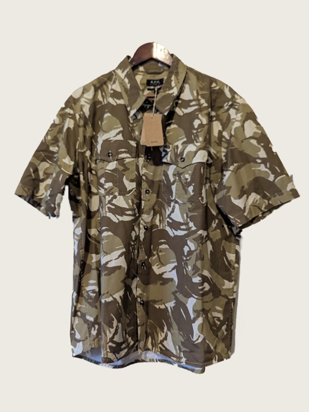 APC - Joey camo short sleeve shirt - Sz L